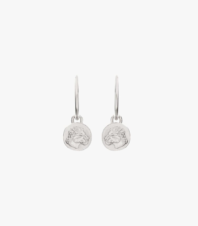 Boucles d'oreilles pendantes en pierre argentée