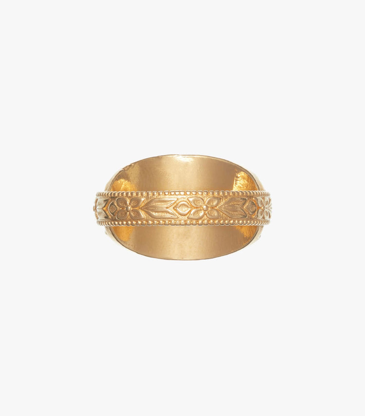 Morganite Stone Gold-Finish Ring